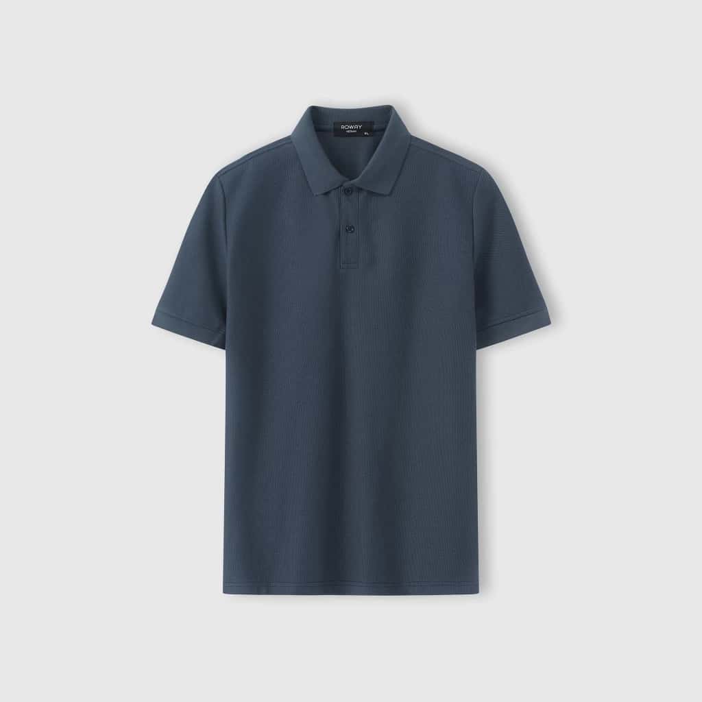 Áo thun polo nam ROWAY cotton thoáng mát, thấm hút, không nhăn form regular, polo trơn ảnh 4