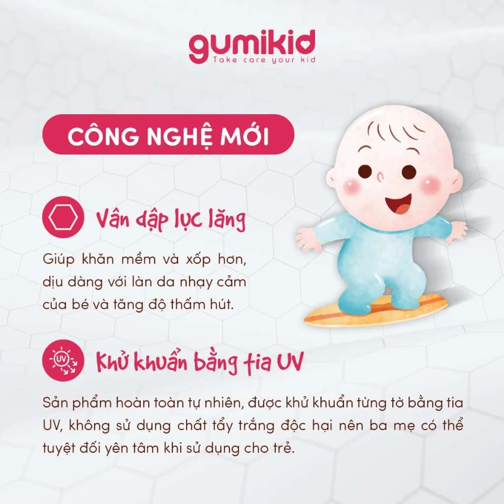 KHĂN VẢI KHÔ ĐA NĂNG DÀNH CHO MẸ VÀ BÉ GUMI 300/600/ 900g ảnh 4
