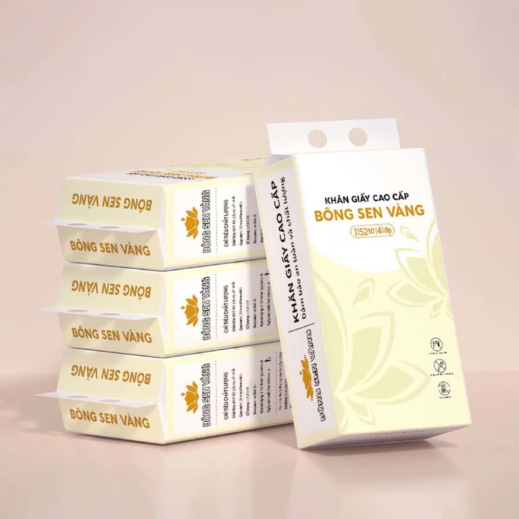 Khăn Giấy Rút Treo Tường Bông Sen Vàng 1152 Tờ (Tặng kèm móc treo) ảnh 4