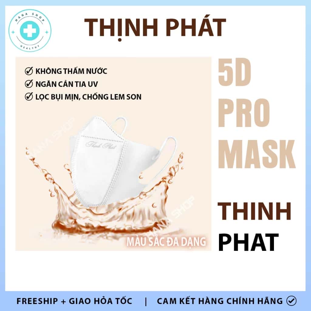 [CHÍNH HÃNG ĐỦ 10 MÀU] Khẩu Trang 5D THỊNH PHÁT 3 Lớp Vải Không Dệt Kháng Khuẩn Lọc Bụi Mịn Tia UV ảnh 3