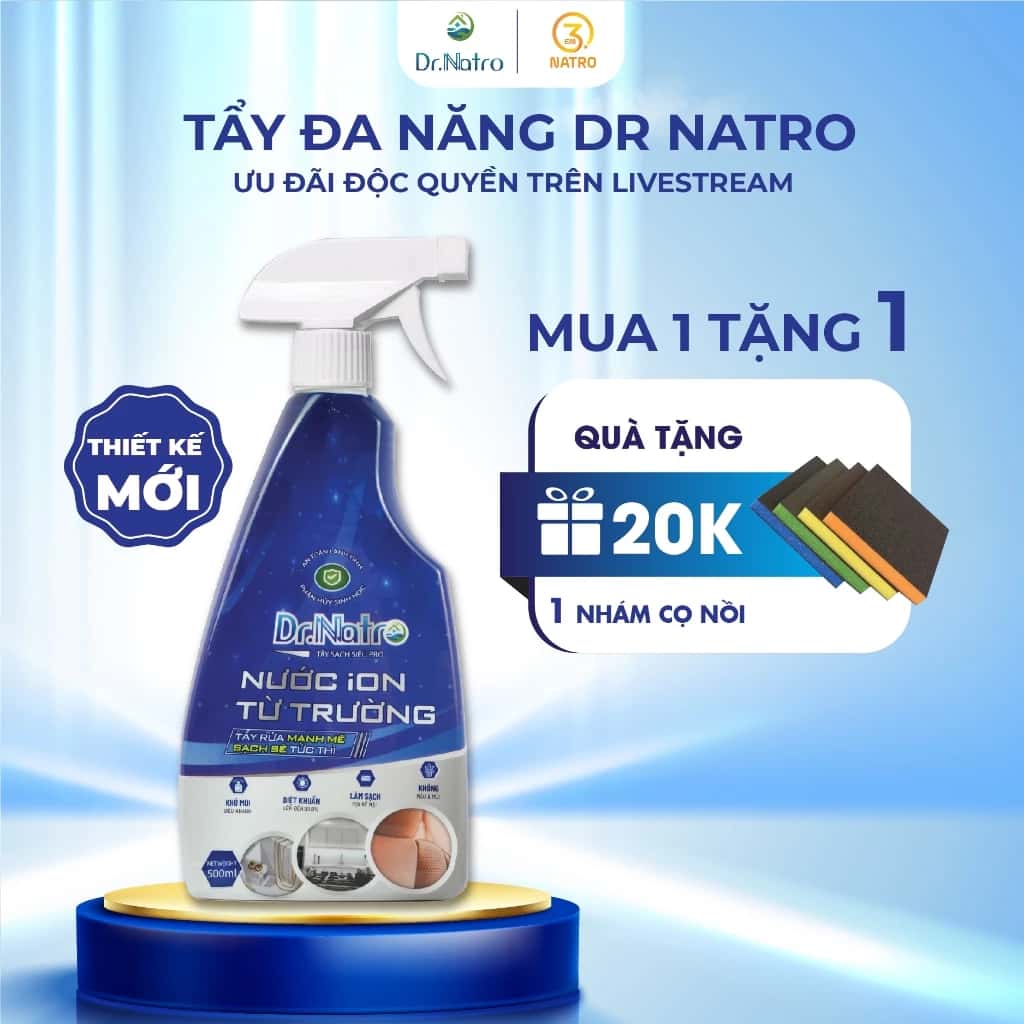 Tẩy đa năng Dr Natro tẩy xoong nồi cháy khét, tẩy dầu mỡ bếp ga, bếp điện, ghế da, rỉ sét inox sạch ảnh 2