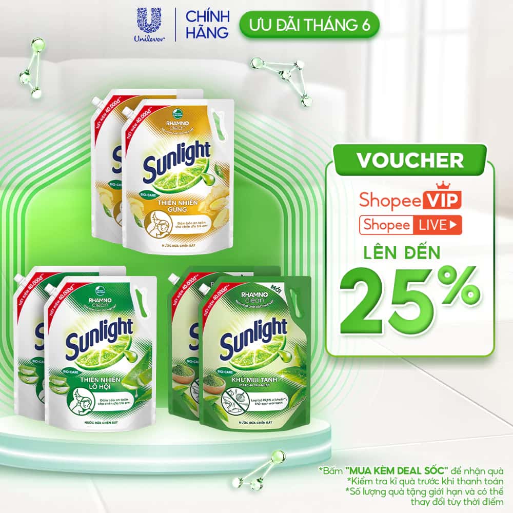 Combo 2 Nước rửa chén Sunlight Bio-care với thành phần từ 100% tự nhiên Túi 3.3kg ảnh 2