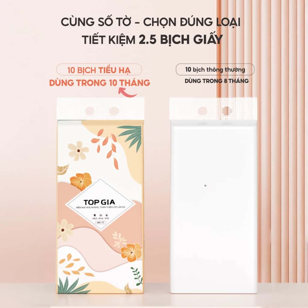 Khăn giấy vệ sinh treo tường Tiểu Hạ 1000 tờ làm từ bột gỗ thiên nhiên, an toàn, 6 bịch hoặc 10 bịch ảnh 4