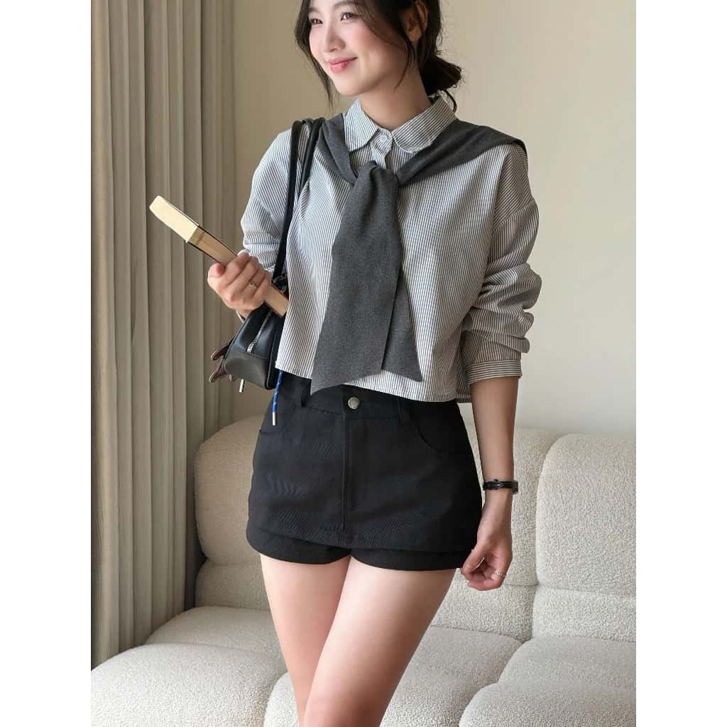 Quần Váy Kaki Chất Vải Jean Dày Dặn Dáng Ngắn Miho House ảnh 4