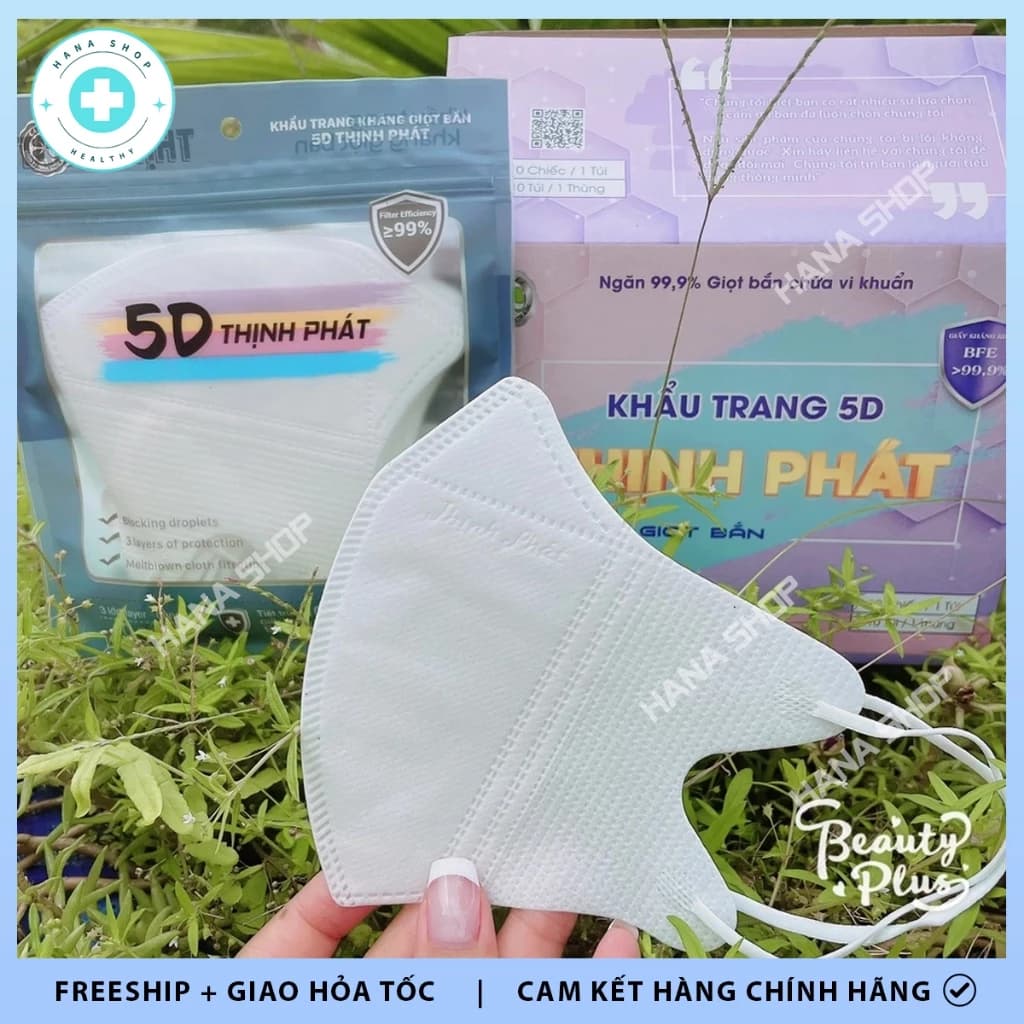 [CHÍNH HÃNG ĐỦ 10 MÀU] Khẩu Trang 5D THỊNH PHÁT 3 Lớp Vải Không Dệt Kháng Khuẩn Lọc Bụi Mịn Tia UV ảnh 2