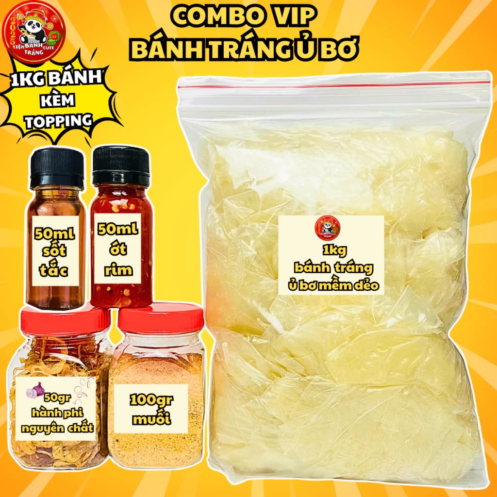 Combo 1kg Bánh Tráng Rìa Ủ Bơ Muối Ghiền Hành Phi Sốt Tắc - Tiệm Bánh Tráng Cute — tạp hoá ăn vặt