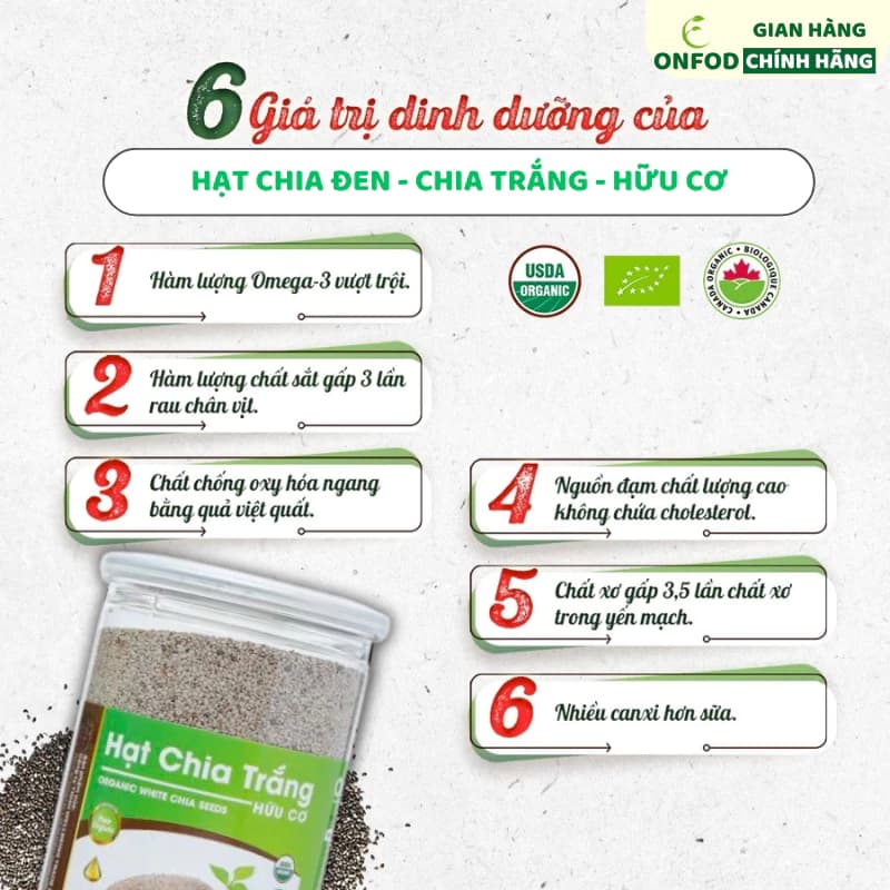 Các loại hạt chia hữu cơ nhập khẩu úc peru Wellbeing ăn dặm eat clean healthy thực dưỡng giảm cân 500g ảnh 4