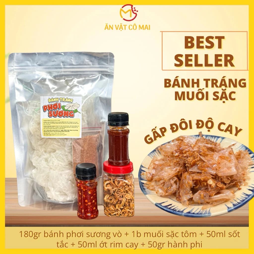 Set Bánh Tráng Muối Sặc Cay Best Seller - Ăn Vặt Cô Mai, Bánh Tráng Cô Mai ảnh 2