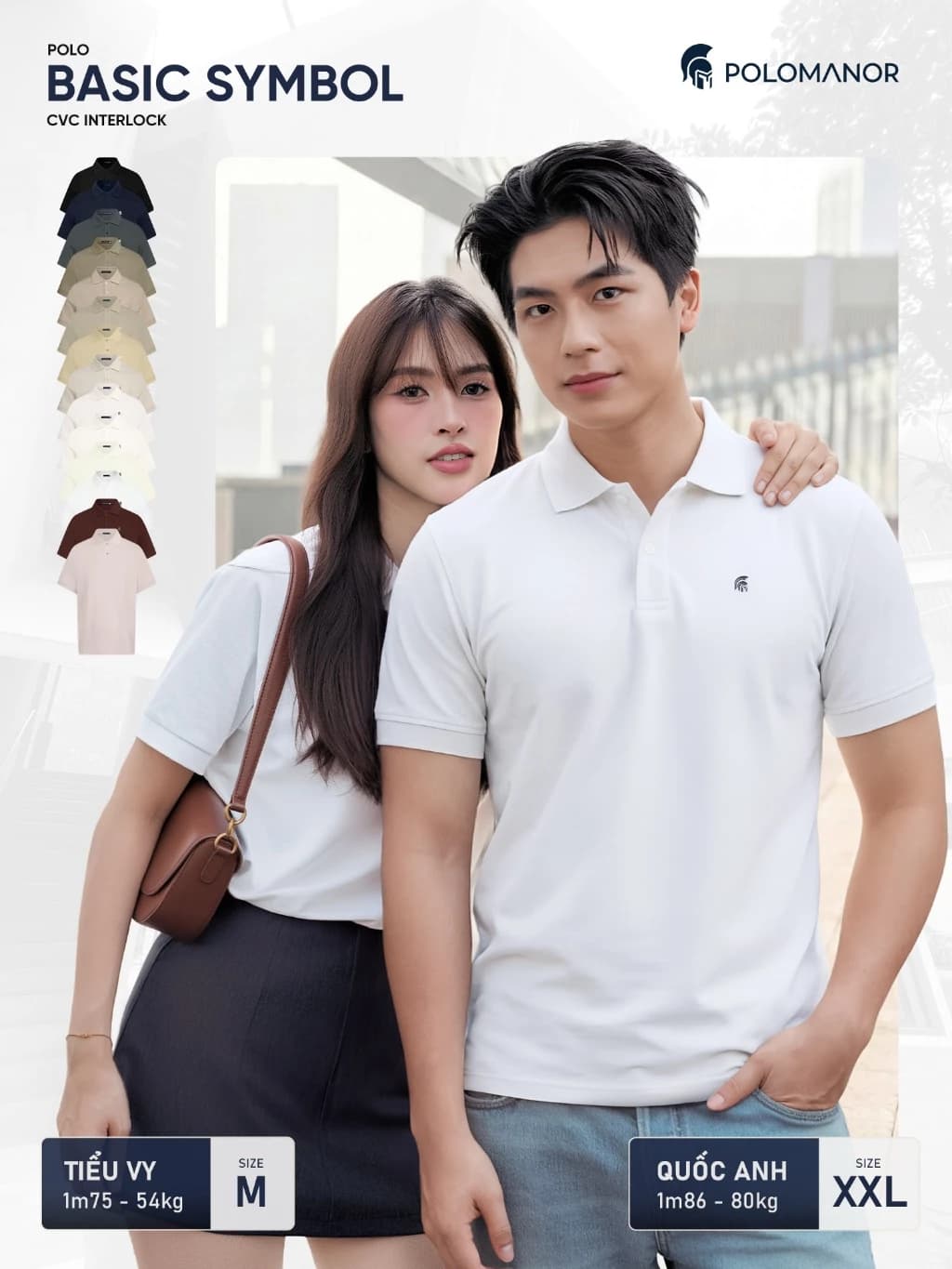 [BEST SELLER] Áo polo nam BASIC SYMBOL, POLO QUỐC DÂN vải cá sấu cotton interlock - POLOMANOR — thời trang couple Việt Nam