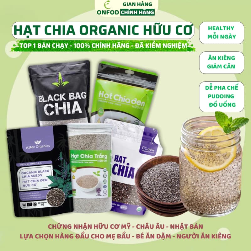 Các loại hạt chia hữu cơ nhập khẩu úc peru Wellbeing ăn dặm eat clean healthy thực dưỡng giảm cân 500g ảnh 2